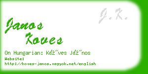 janos koves business card